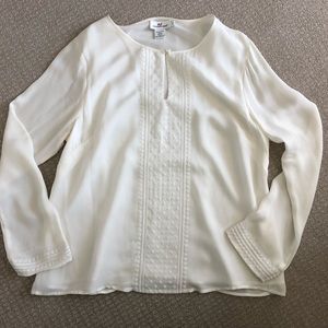 Vineyard vines white silk blouse size large